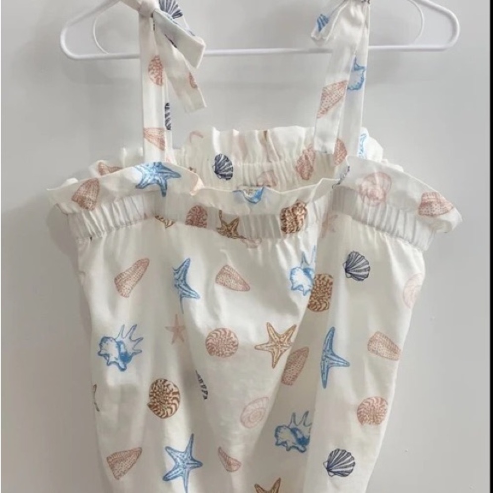 LOFT White Seashell Print Blouse